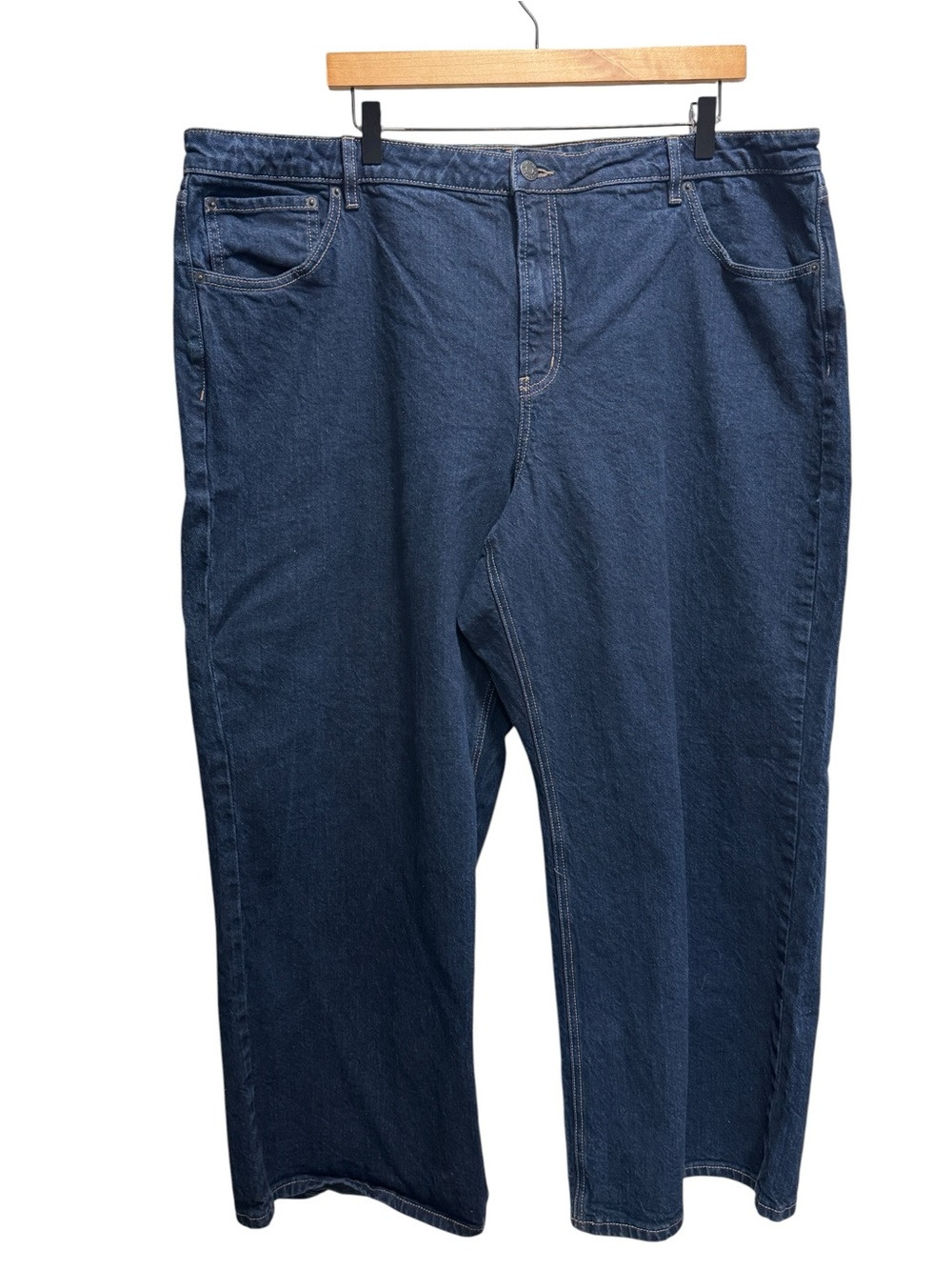 Reitman’s Blue Dark Wash Wide Leg Jeans Size 38 Petite Size 22